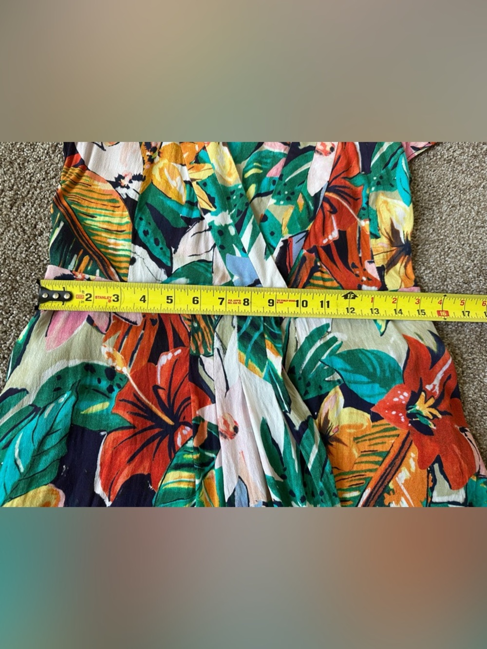 Zara Tropical Floral Wrap Mini Dress Pockets Size M (Fits Like XS) - Picture 8 of 14